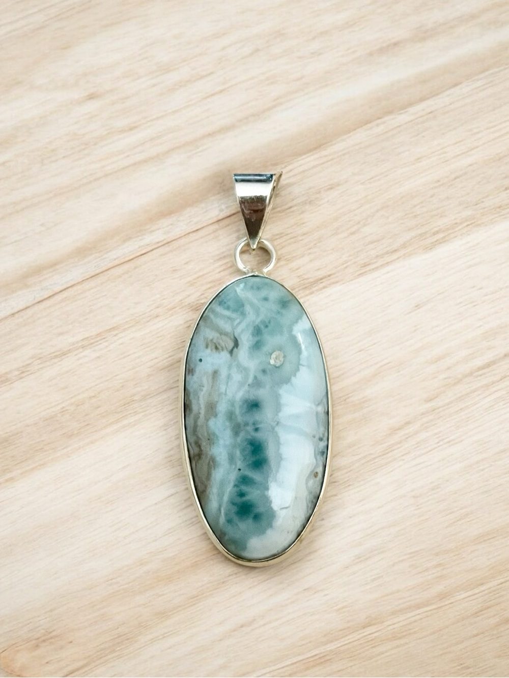 Larimar Silver Pendantin sterling silver 925 overlay